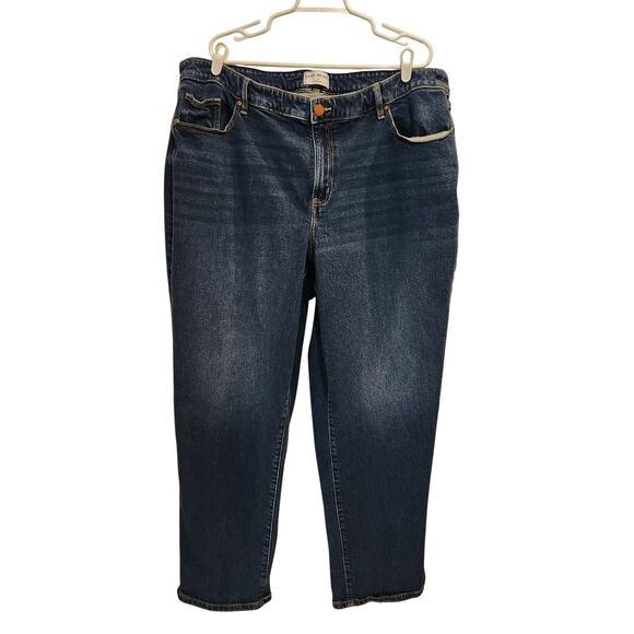 Lane Bryant Casual Mid Rise Boyfriend Jeans Blue Denim Dark Wash Y2K Size 22 - Picture 1 of 10